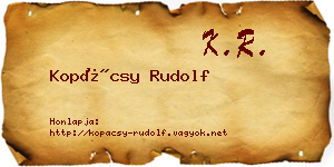 Kopácsy Rudolf névjegykártya