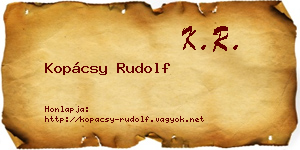 Kopácsy Rudolf névjegykártya
